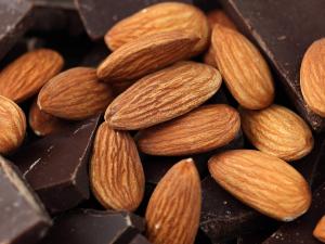almonds and dark chocolate 